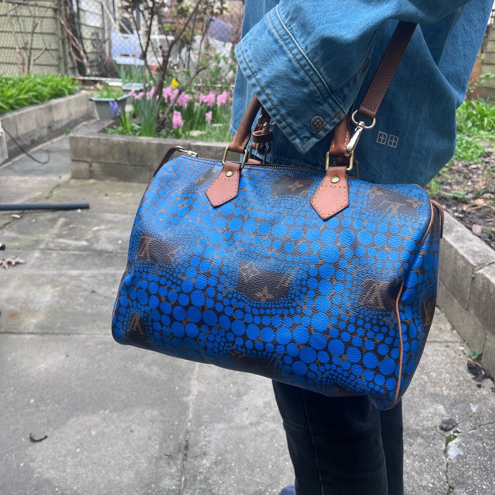 Iconic LV and Kusama Town Speedy 30 with a strap